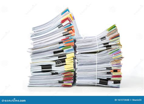 Stack Of Documents Isolated On White Background Documents Pile Stock
