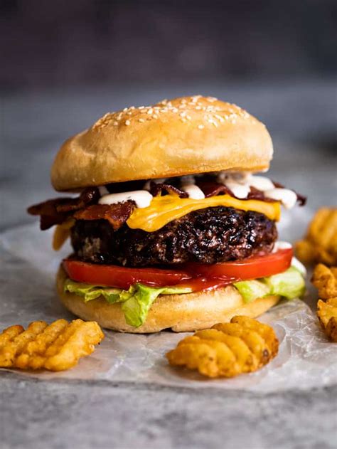 Marinated Bacon Ranch Cheeseburgers The Cozy Cook