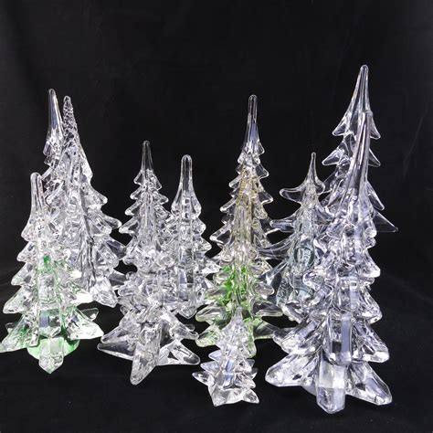 Vintage Silvestri Christmas Tree Crystal Clear Art Glass Christmas Pine Tree 6 5 Tall