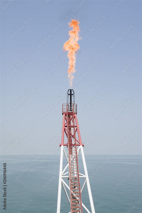 Flare Boom On Offshore Oil Rig Stock Photo Adobe Stock