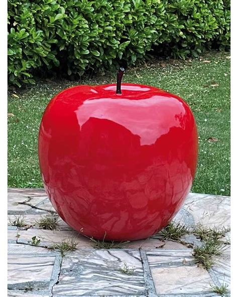Très Grande Pomme Laquée Décorative Coloris Au Choix Couleur Rouge Ral 3020 Déco Et Artisanat