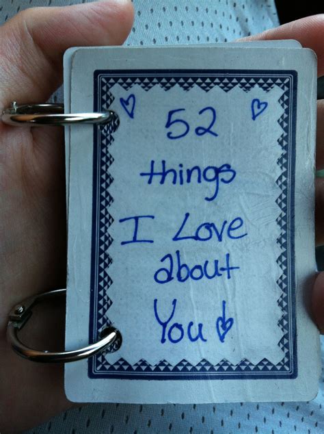 52 Things I Love About You Deck Of Cards Deck Of Cards Crafts