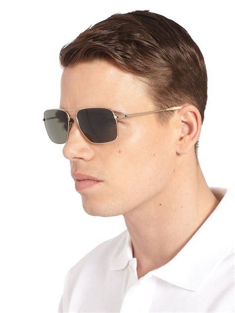 Oliver Peoples Victory Polarized Aviator Sunglasses