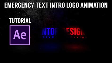 While after effects has a lot of tools for text, shape layers provide a bit more versatility. Emergency Text Intro Logo Animation Tutorial in After ...