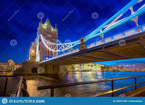 Famous Tower Bridge At Nighttower Bridge In The Evening With Beautiful