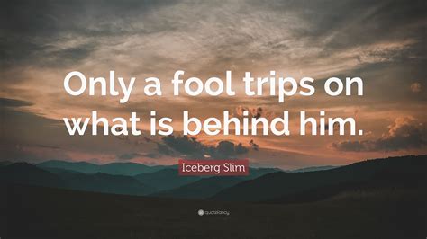 Iceberg Slim Quote “only A Fool Trips On What Is Behind Him”