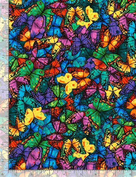 Fabric Butterfly Wings Packed Full Timeless Treasures Cotton 1 4 Yard 6324 Ebay