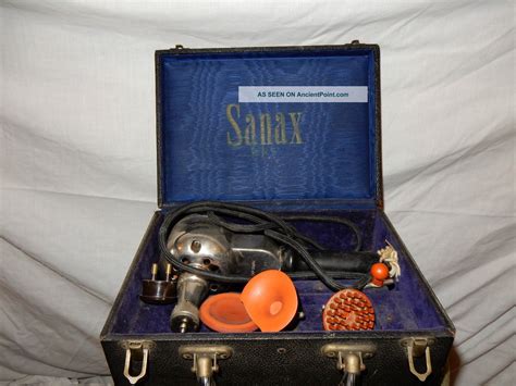 Vintage Sanax Massage Massager Machine With Different Heads Chrome Medical