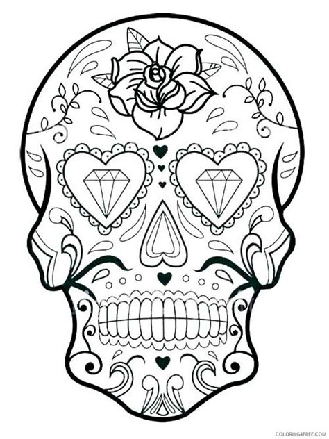 Sugar Skull Coloring Pages Adult Sugar Skull For Adults 9 Printable