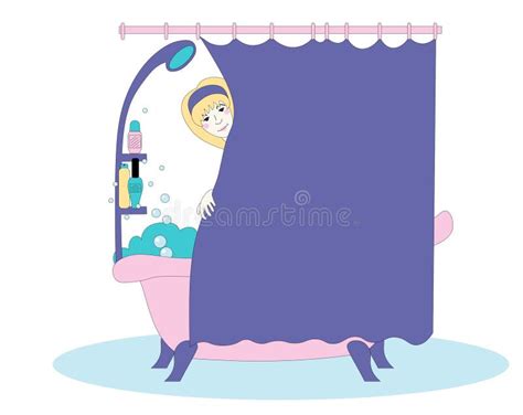 Blonde In The Shower Stock Vector Illustration Of Girls 240042665