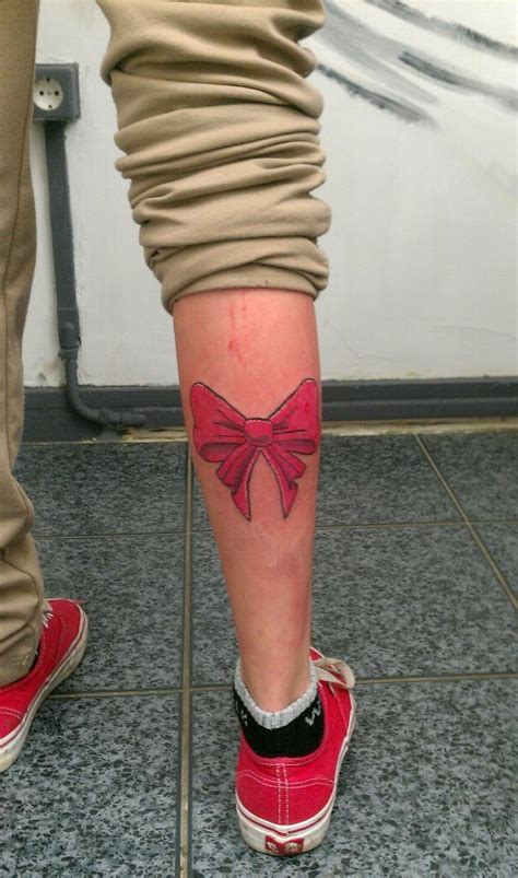 Bow Tattoo On Leg Tattoos Designs