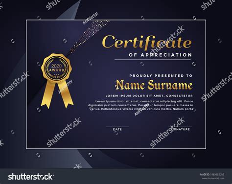 Certificate Appreciation Templatetrendy Geometric Design Award Stock
