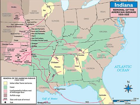 Indiana Historical Map Removal Of The American Indians