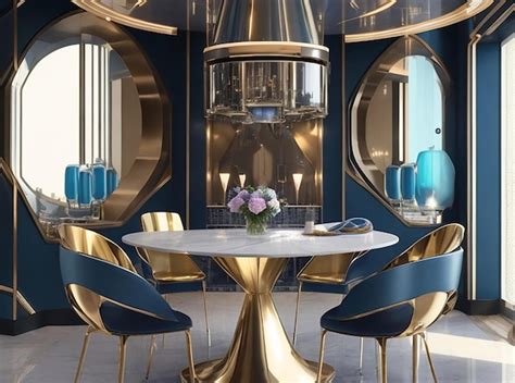 Premium Ai Image 3d Rendering Luxury Dining Set In Modern Luxury