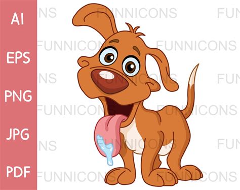 Clipart Cartoon Of A Cute Happy Puppy Dog With Tongue Drooling Animal