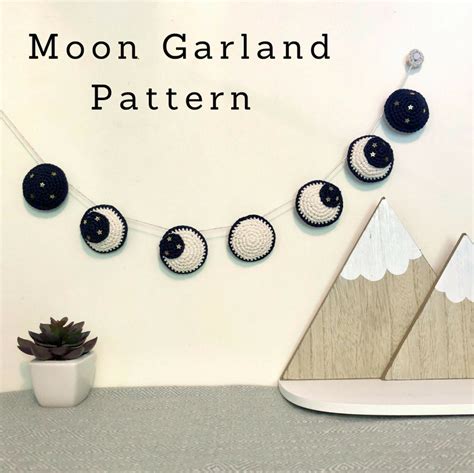 Moon Phases Garland Pattern Etsy Crochet Garland Crochet Moon