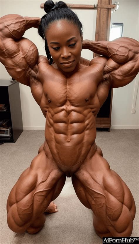 AiPornHub Nude Black Female Bodybuilder Laying On The Floor