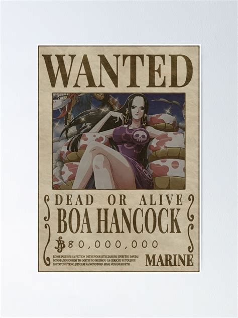 One Piece Wanted Posters Boa Hancock Displate Artwork By Artist Gambaran