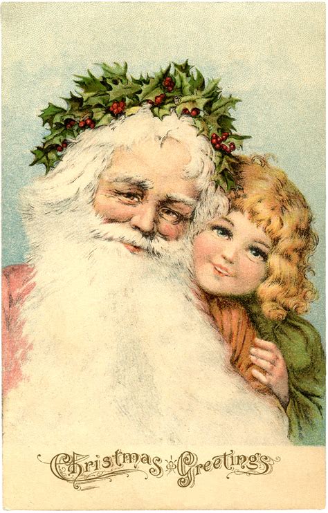 11 Santa With Children Images The Graphics Fairy