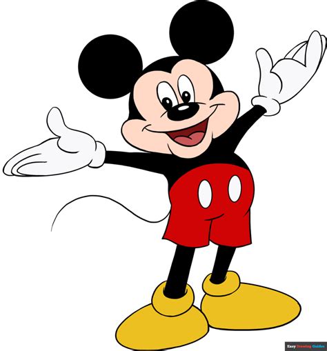 How To Draw Mickey Mouse Full Body Step By Step For Kids