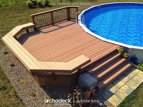 Free deck plans and diy deck designs. Above ground pool ideas, above ground swimming pool with deck, above ground pool maintenance ...
