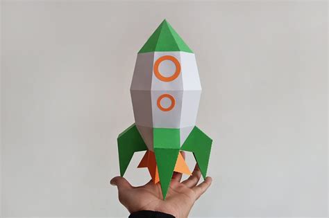 Diy Rocket 3d Papercraft 209772 Printables Design Bundles