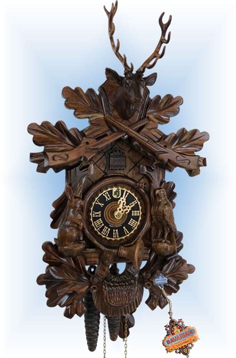 Hones Rabbit Hunter Cuckoo Clock 20 Bavarian Clockworks