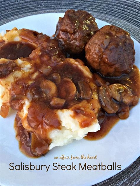 This classic, easy salisbury steak is smothered in a thick, luscious mushroom gravy and is a fast, easy, and inexpensive comfort food recipe to make in only 30 minutes! Salisbury Steak Meatballs | Recipe (With images ...