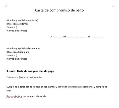 Carta Compromiso De Pago Ejemplos Y Formatos Word Pdf Images Images