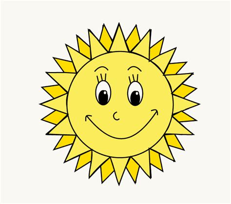 How To Draw A Smiling Sun Really Easy Drawing Guides Easy Drawings
