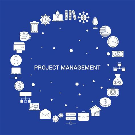 Project Management Icon Set Infographic Vector Template 14042144 Vector
