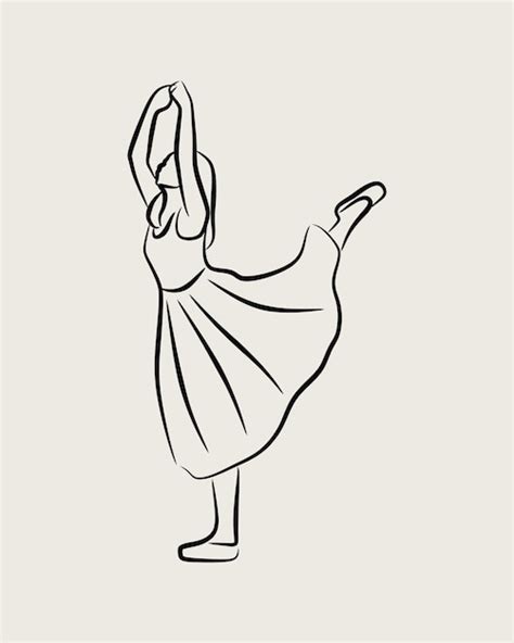 Premium Vector Ballerina Woman Do Ballet Dance Line Art
