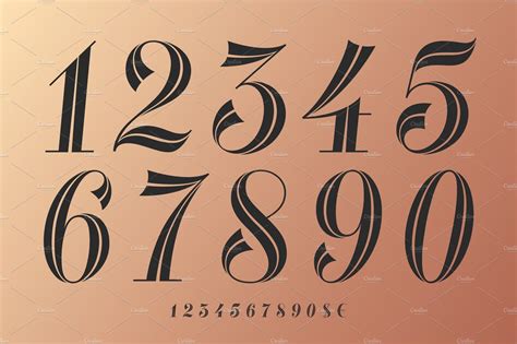 Numbers Set French Didot Style Number Fonts Numbers Font Numbers Typography