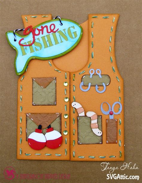Fishing Vest Card | Shaped cards, Card craft, Cards handmade