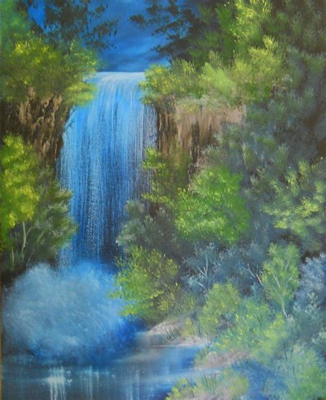 Hidden Waterfall Original Oil Painting On 16 X 20 By Willowgroves