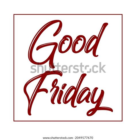 Good Friday Calligraphy Poster Vector Design Stock Vector Royalty Free