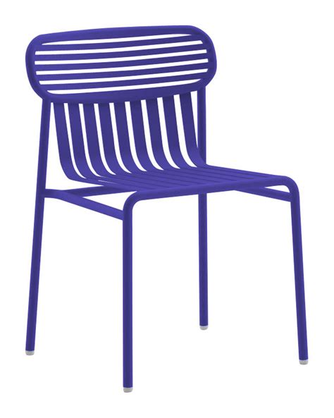This wonderful quad chair ensures your summer is spent in bliss. Week-End Stacking chair - Metal Navy blue by Oxyo