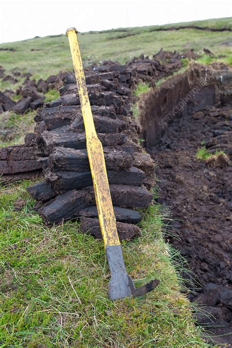 Peat Harvesting On The Moors Stock Image F0318099 Science Photo