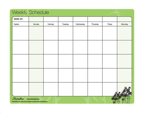 Weekly Schedule Template Word Printable Schedule Template