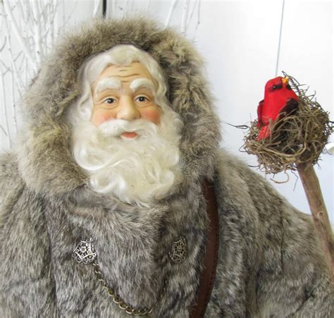 Large Father Christmas Doll Rustic Woodland Santa With Etsy
