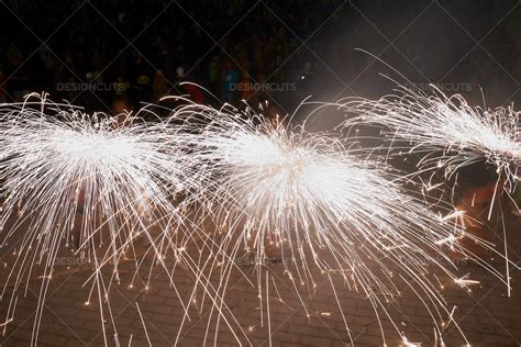Long Exposure Of Firework Sparklers Design Cuts