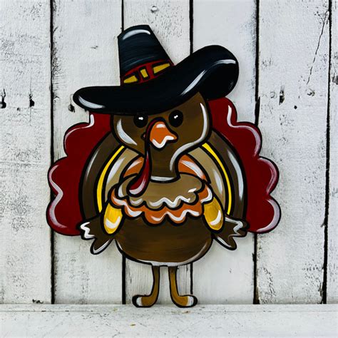 Thanksgiving Turkey With Hat Unfinished Wood Shape Build A Cross