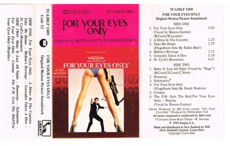 For Your Eyes Only Original Motion Picture Soundtrack By Bill Conti