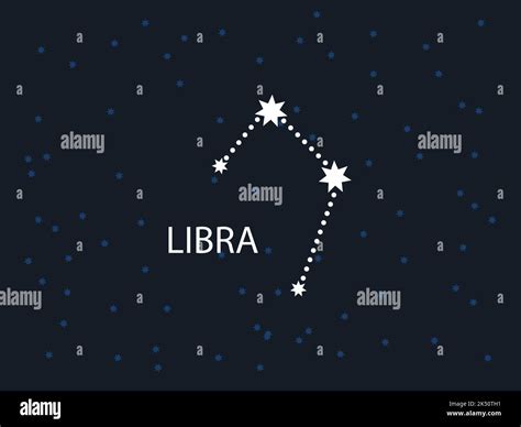 Libra Horoscope Symbol Zodiac Constellation With Stars Night Sky Map