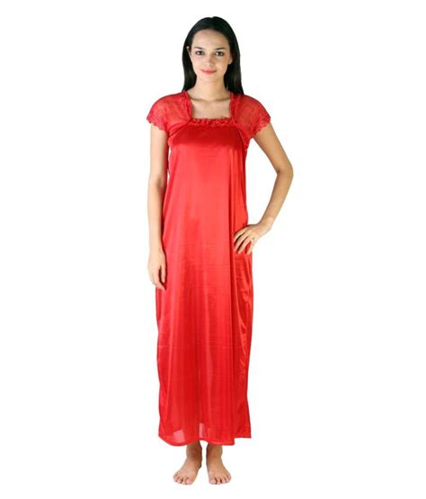 Buy Akarshak Red Satin Nighty And Night Gowns Online At Best Prices In India Snapdeal