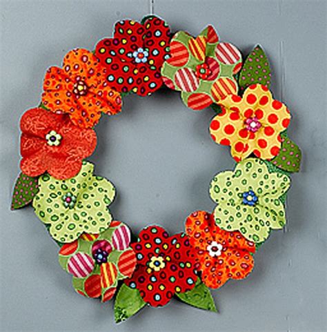 Bright And Beautiful Fabric Flower Wreath Happy Spring Springwreaths Fabric Flowers Paper