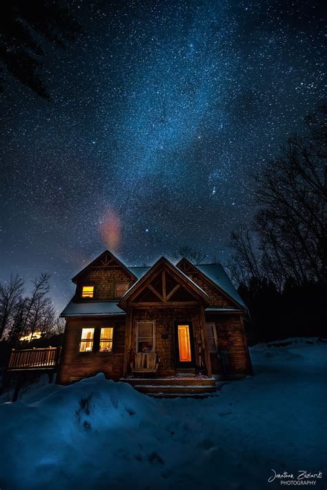 Starry Cabin By Jonathan Zdziarski 500px Cabin Starry Log Cabin