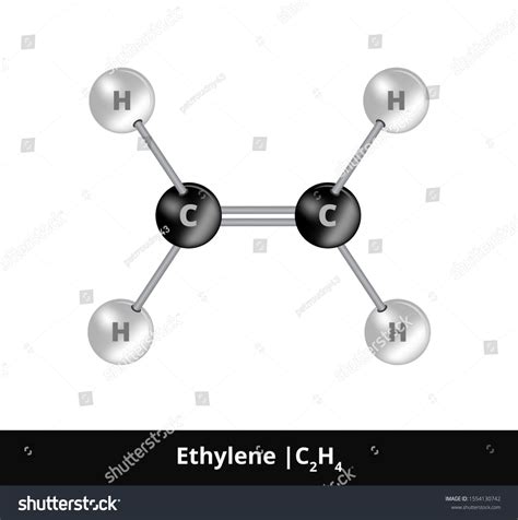 Vector Ball And Stick Model Of Chemical Substance Icon Of Ethylene Or