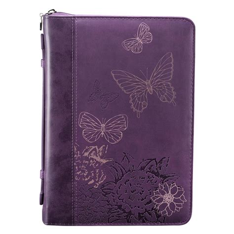 Medium Butterflies Purple Luxleather Bible Cover Free Delivery At