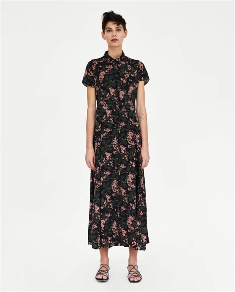 Zara Long Floral Shirt Dress Dresscodes
